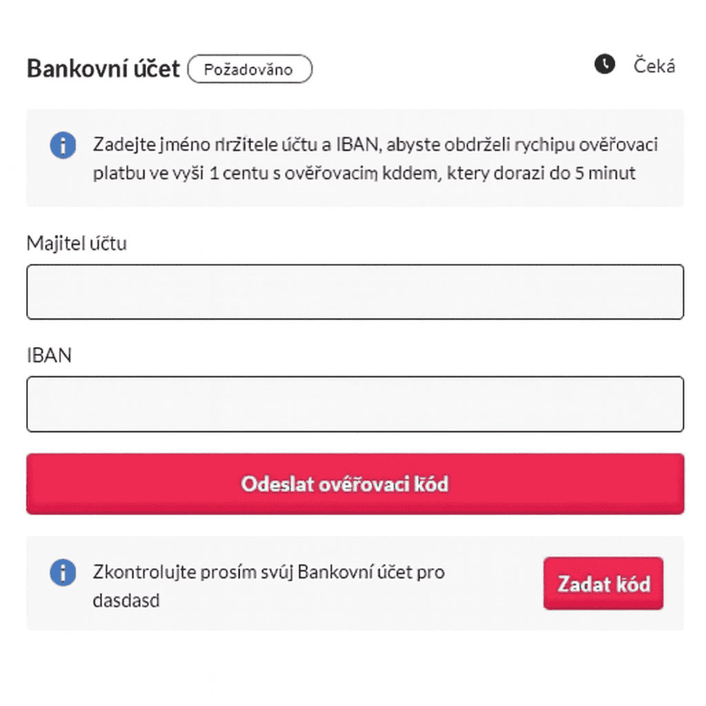 Vysvětlení Bankovní ověření